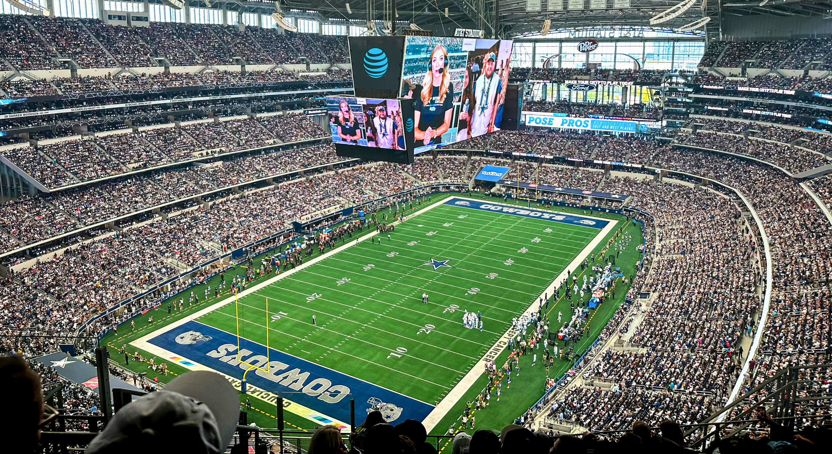 Wide shot of AT&T Stadium, home to the Dallas Cowboys; part of the available sports and culture available in NOrth Texas